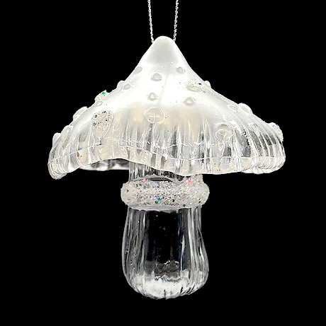 Christmas New Year Decoration Pearlized Matt Coffee Brown Acrylic 3D Mushroom Ornament