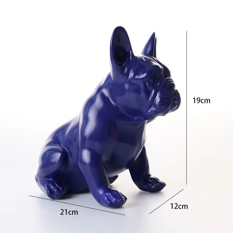 Custom Resin Crafts Decors Manufactured Glossy Art Dog Sculptures Bulldog Stattue