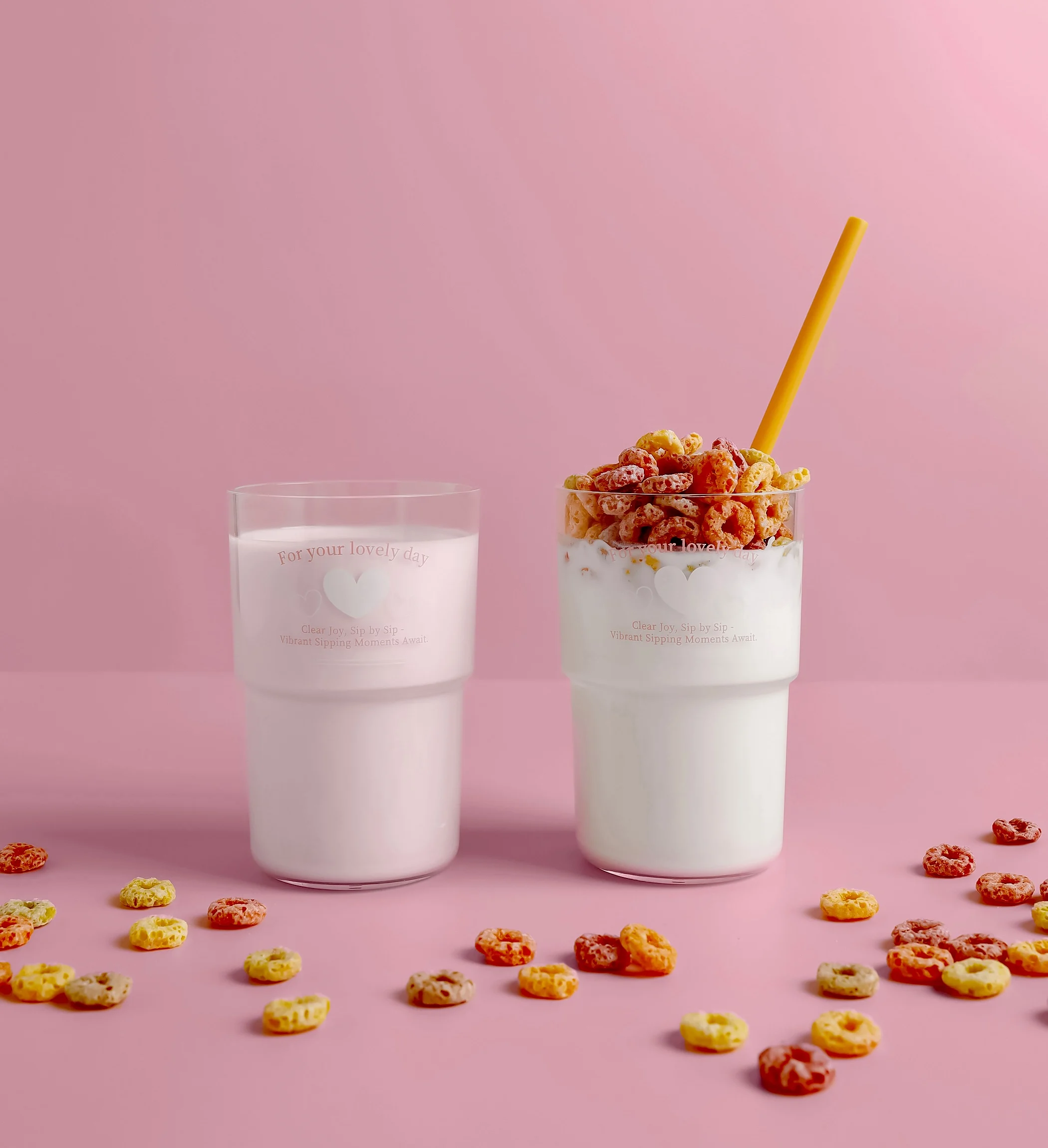 Smiley Clear Tumbler 500ml Reusable cup custom logo plastic cup with lid 500ml made in Korea - 9 Lid colors choice