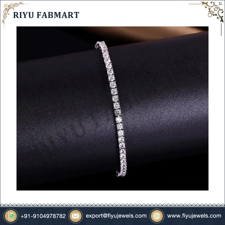 100% Natural and Lab Grown White 10K/14K/18K Solid Gold and Platinum Diamond Tennis Bracelet at Reasonable Price