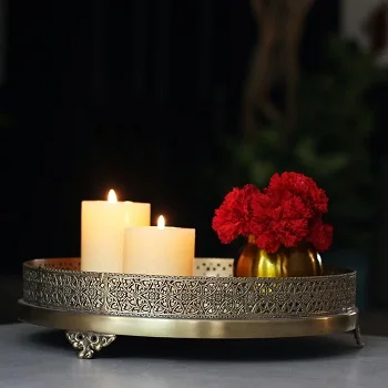 Modern Brass Gold Metal Serving Tray Highly Polished Custom Accessories For Home ware Hotel ware & Restaurant Decoratv