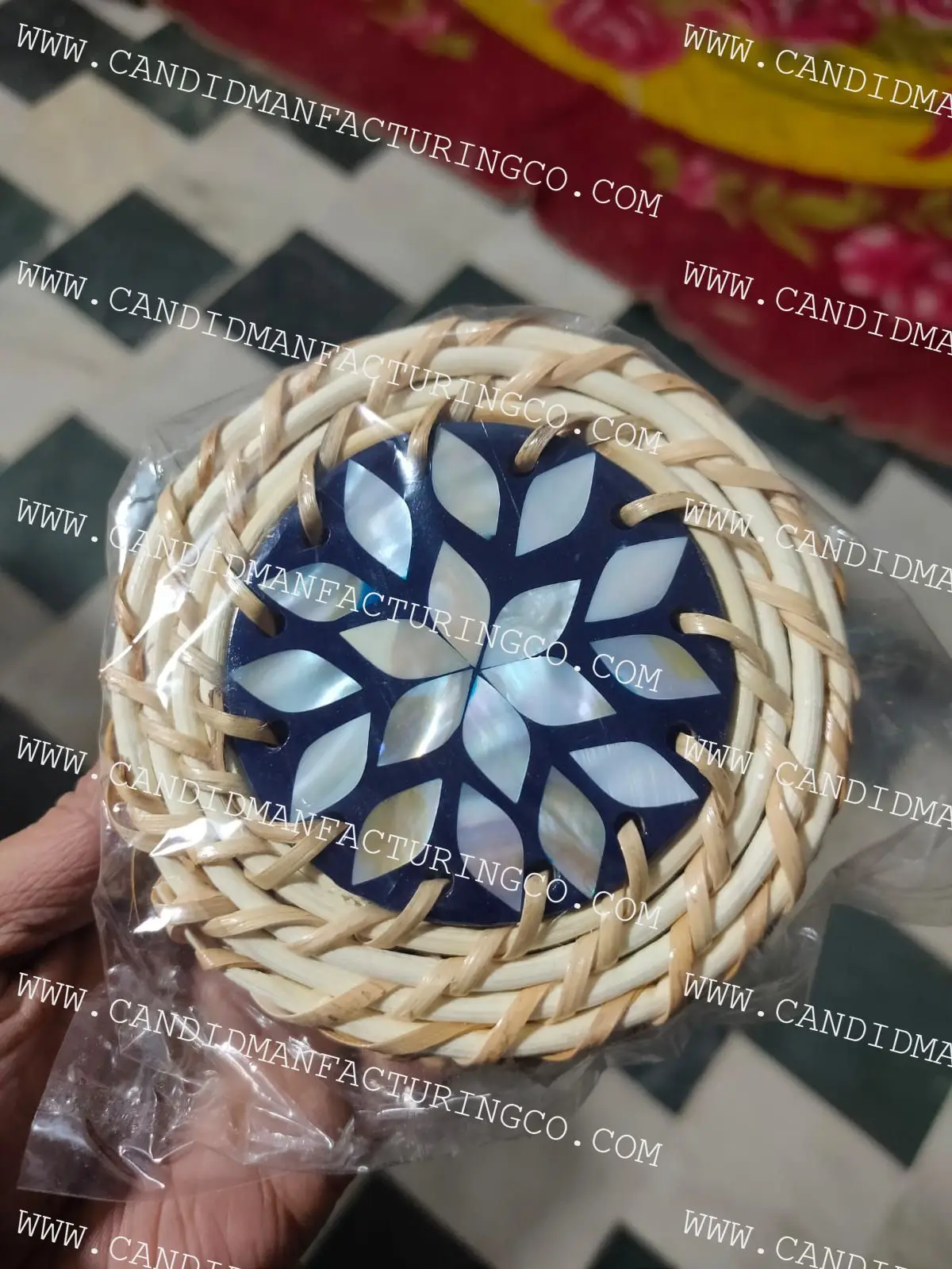 Modern Design Luxury Tea Serving Coasters Set of Mother Of Pearl Coasters For Living room Decoration Ramadan Eid Gift Wholesale