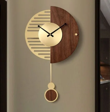 Home Office Round Dial Wall Clock Quartz Gold Polished Clocks Decorative Wedding & Home Decorative Wall Clocks
