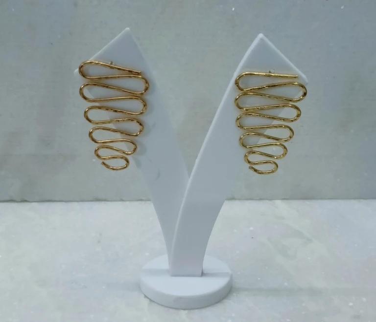 Brass Wire Gold Brass Post Earrings Fancy partywear Fashion Brass Metal Stud Earrings Black Antique gold