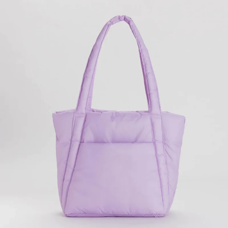 Large Women Custom Puffy Padded Crossbody Handbag shoulder Quilted Nylon Soft Puffer Shopper Tote Bag