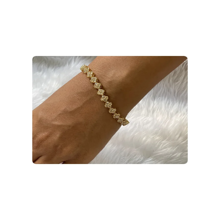 Великолепный бриллиантовый Теннисный браслет, бриллиантовый Теннисный браслет, сделанный в золоте 14kt с чистотой Vs Si по оптовым ценам