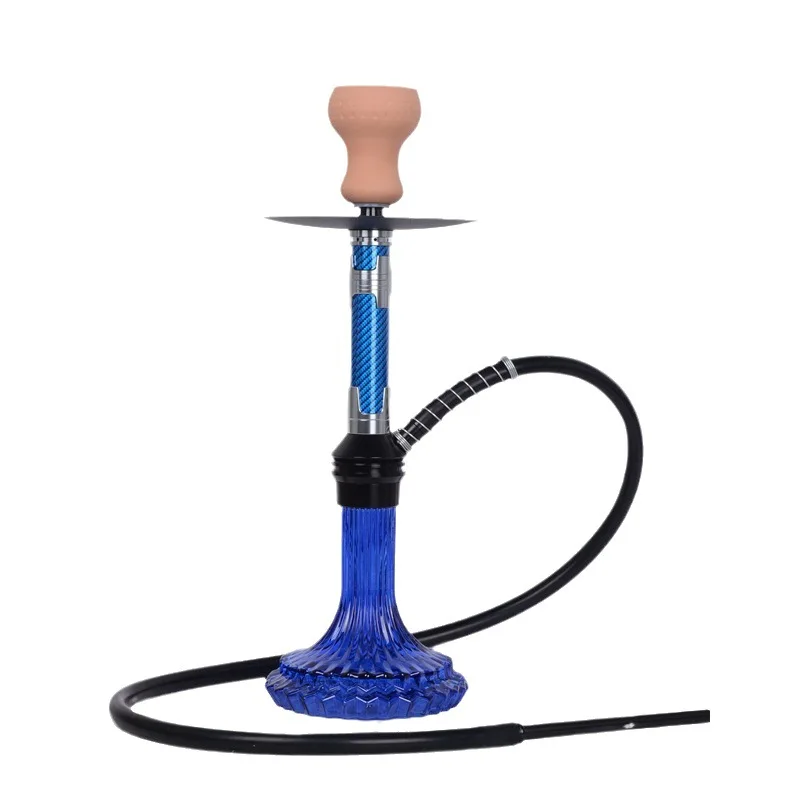 wholesale Aluminum Russian Tobacco Smoking Traditional Design Glass Bottle Rubber Pipe Shisha for Bar Hookah