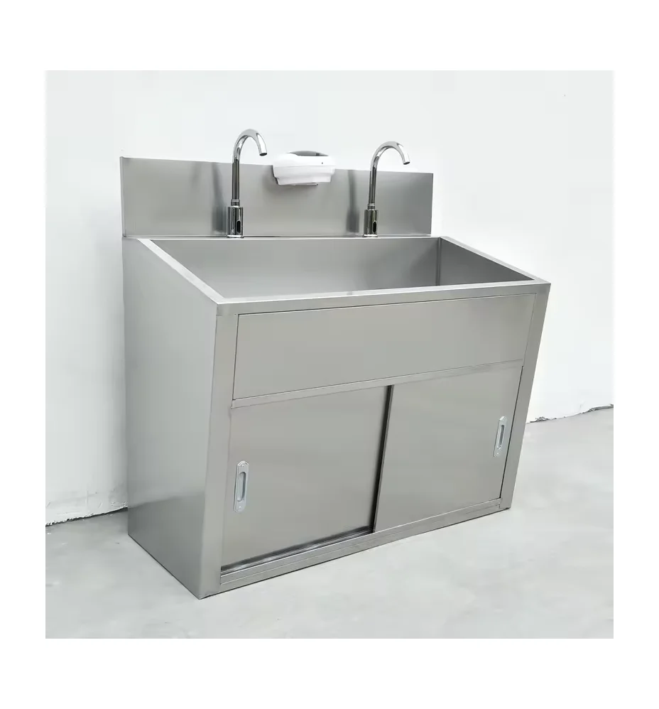 Commercial Utility Kitchen Hand Wash Sink Stainless Steel Knee Operated Hand Sink Hand Wash Basin for Industrial