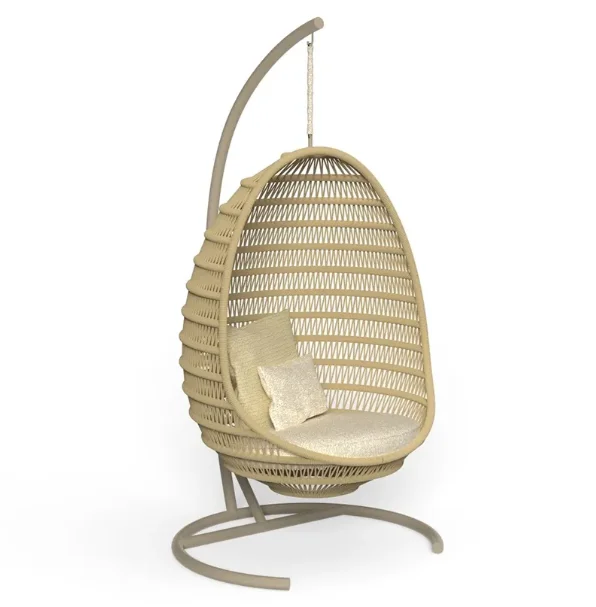 Buy Factory wholesale cheap patio swing outdoor furniture egg chair leisure wicker rattan chair with cushion for sale