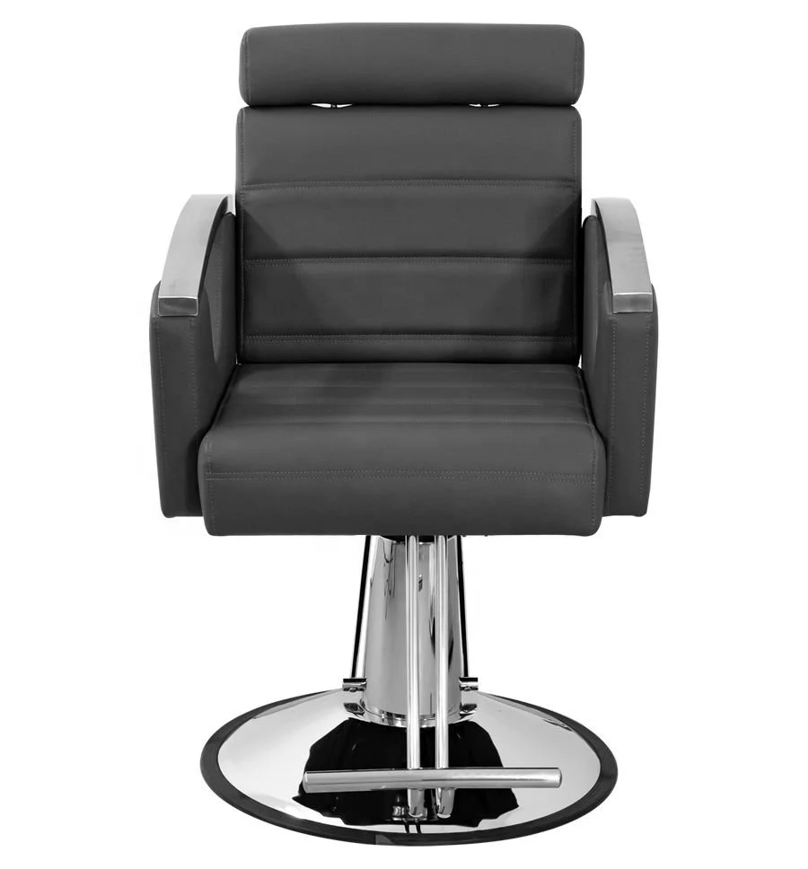 Synthetic Leather Multifunctional Black With Stainless Steel Armrest 360 Degree Salon Hydraulic Reclining Styling Chair