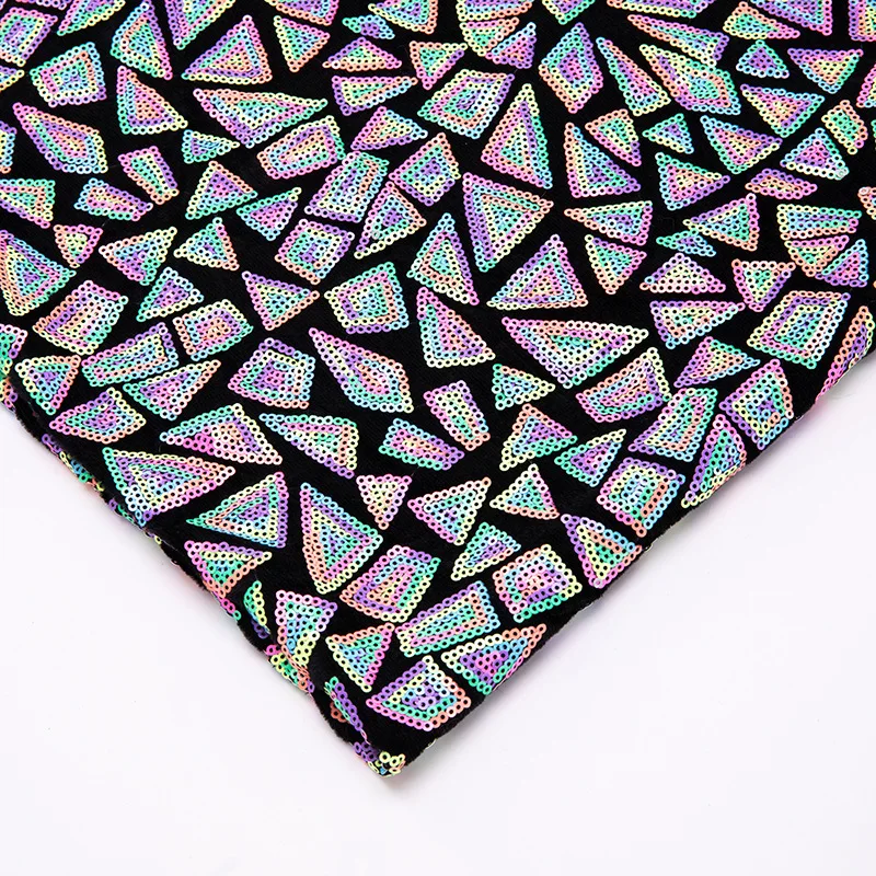 in stock 100% polyester george shiny stretch sequin embroidery evening birthday gown material glitter glued mesh sequin fabrics