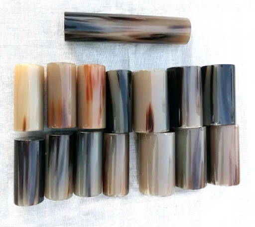 Top-Selling Round Shape Water Buffalo Horn Rolls -Authentic Ox & Cow Horn Knife Handle, Customizable Sizes