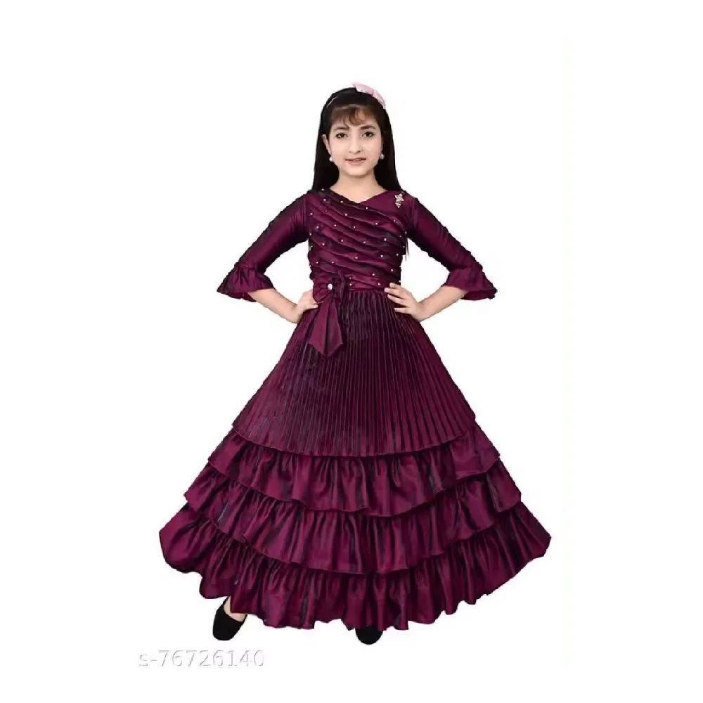 High Quality Elegant Mini Animal Ball Gown Luxurious Long-Size Floor-Length Party Dress 12-Year Old Kids Short Made Cotton