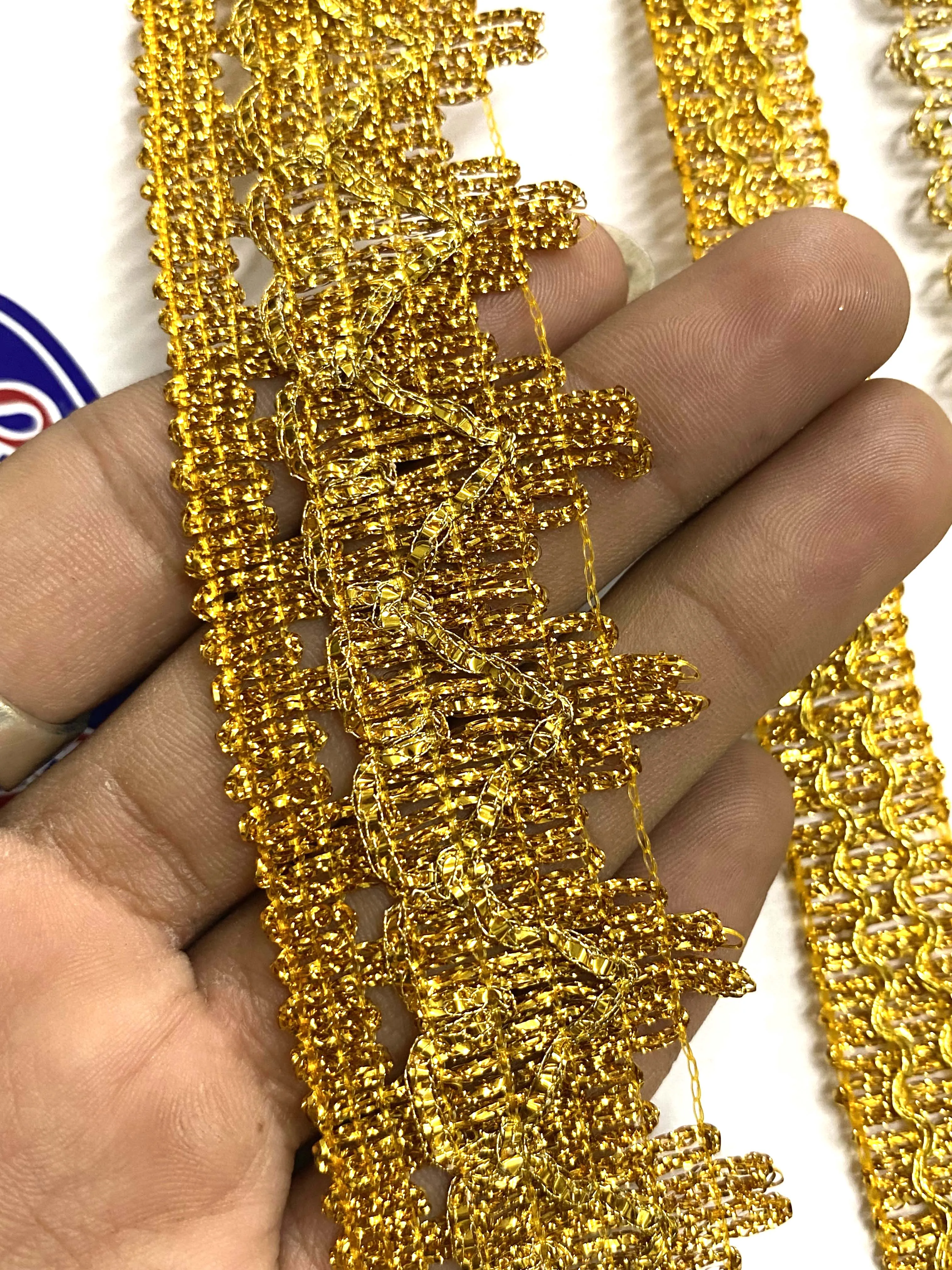 Fancy Design 38mm Polyester Shining Sequin Metallic Braid Trim for Decoration Deals in Wholesale