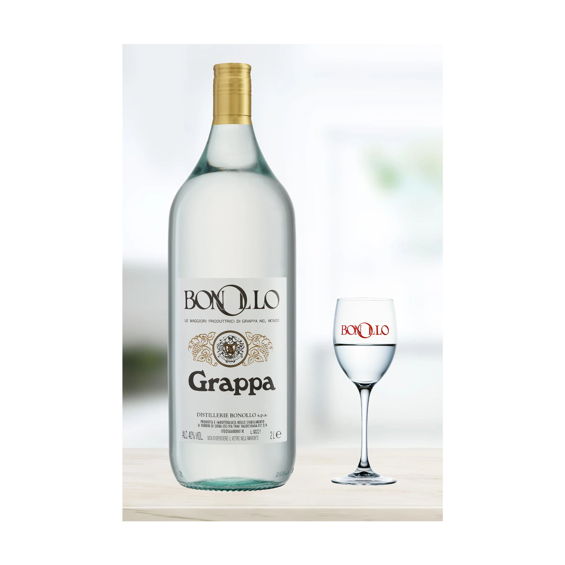FINE ITALIAN GRAPPA IN 2 LT BOTTLE AT 40% ALC.VOL. CLASSIC WHITE SPIRIT IDEAL FOR MIXOLOGY