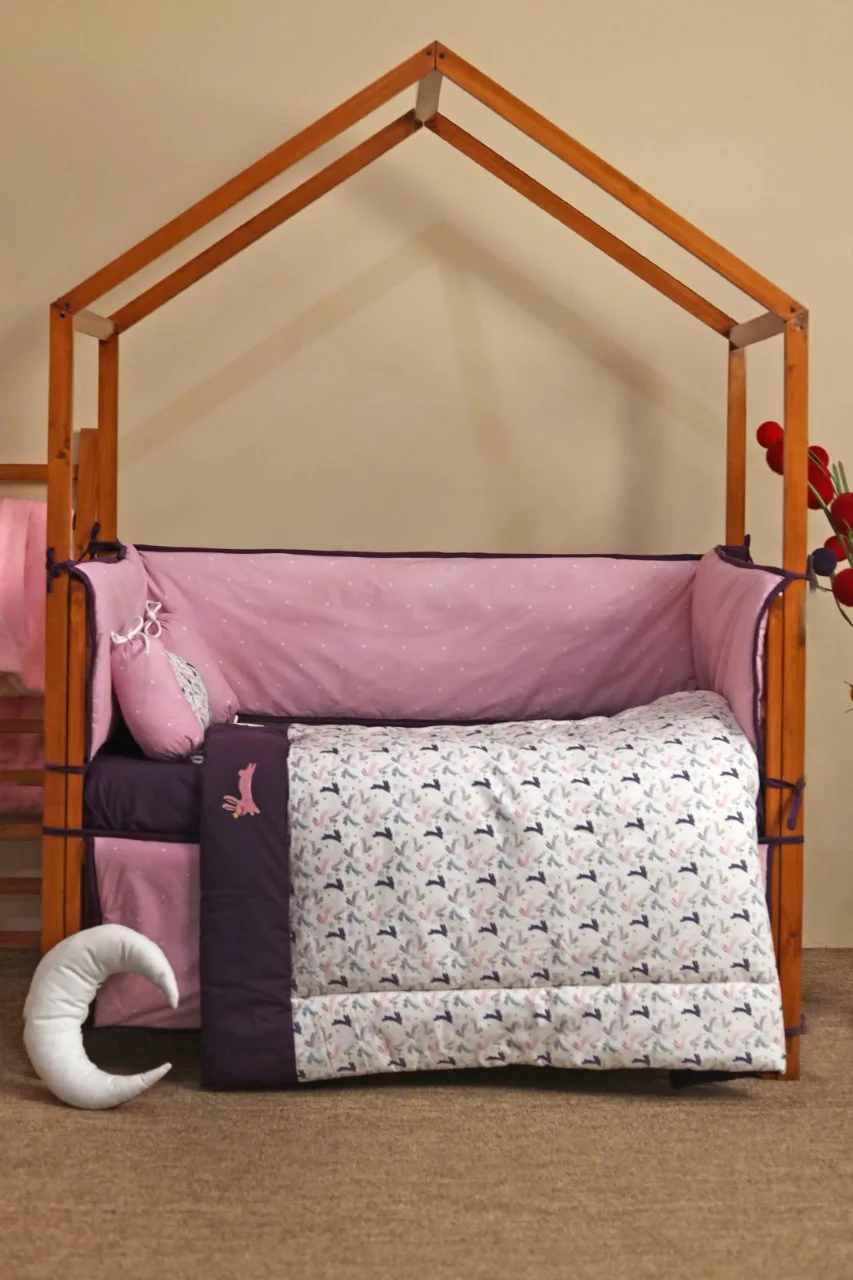 Well Designed Kids Furniture Set cribs Plum Bunnies Baby Cot Set Wood Furniture Children Baby Cot Bed Crib Bedding Set