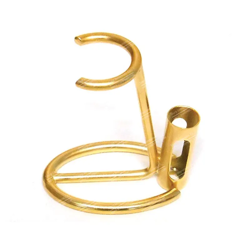 Omega 27mm Gold Shaving Brush and Razor Stand