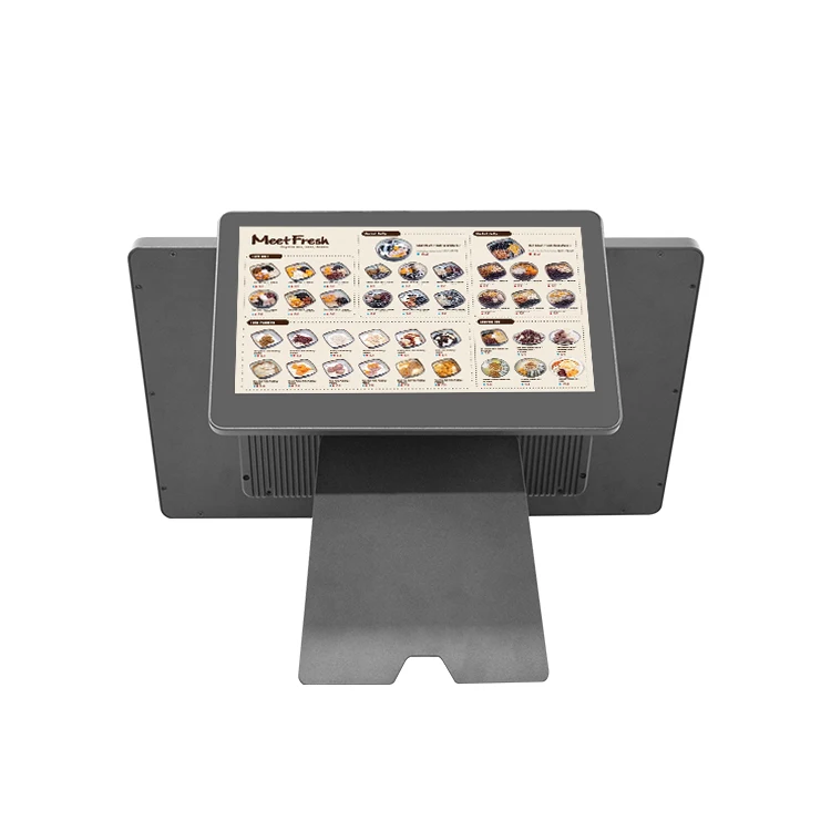 1366*768 resolution 18.5inch wall mounted monitor water proof all-in-one with dual screen epos system