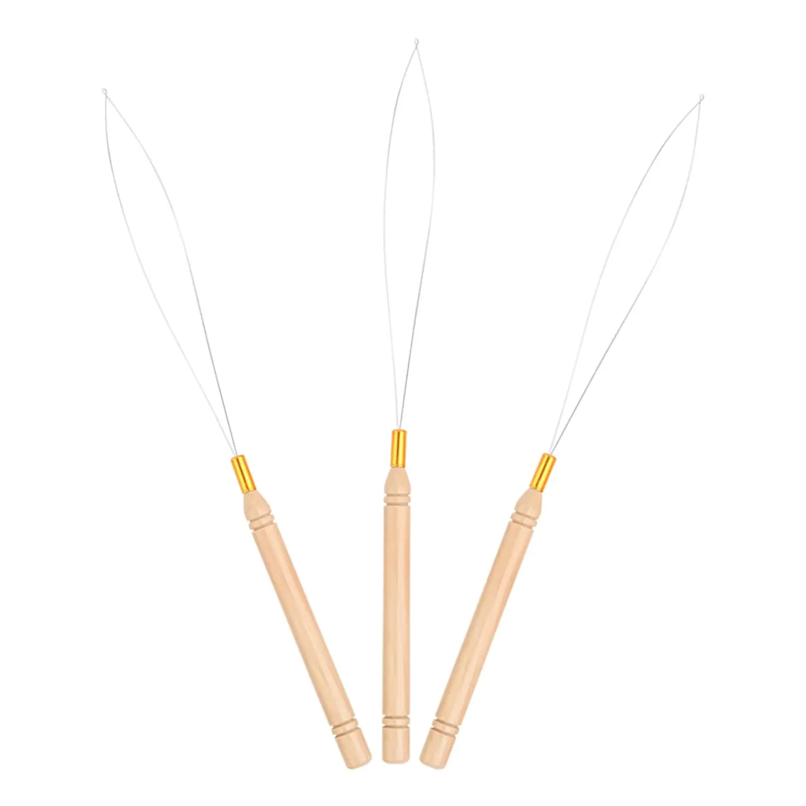 Hair Extension Loop Needle Threader Pulling Hook Tools: Micro Loop Nano Beads Device for Hair and Feather Extensions