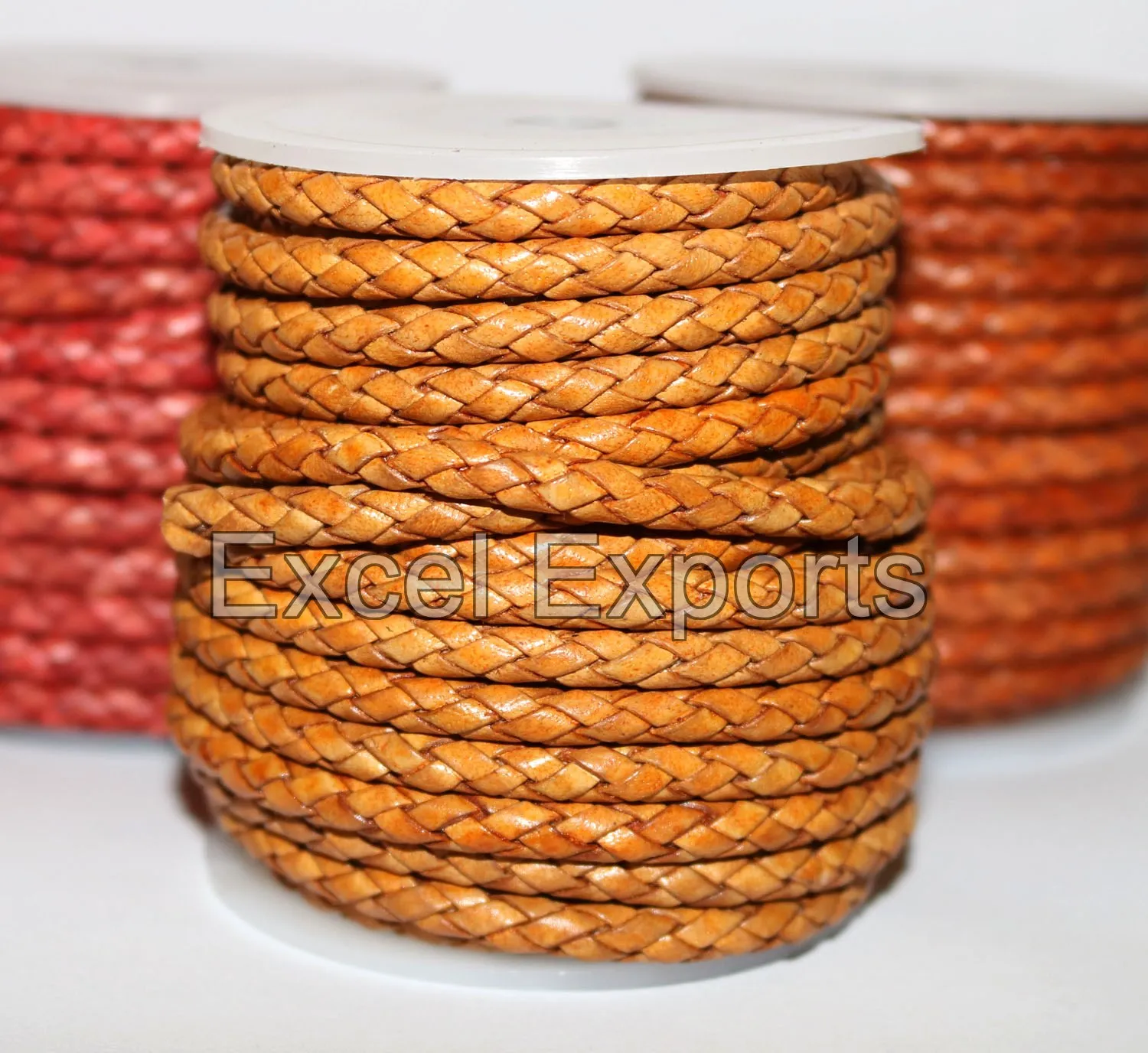 Hot Sale 6mm Genuine Braided Leather Cord Black Brown Vintage round Rope for DIY Bracelet Shoe Belt Sofa Making by Excel Export