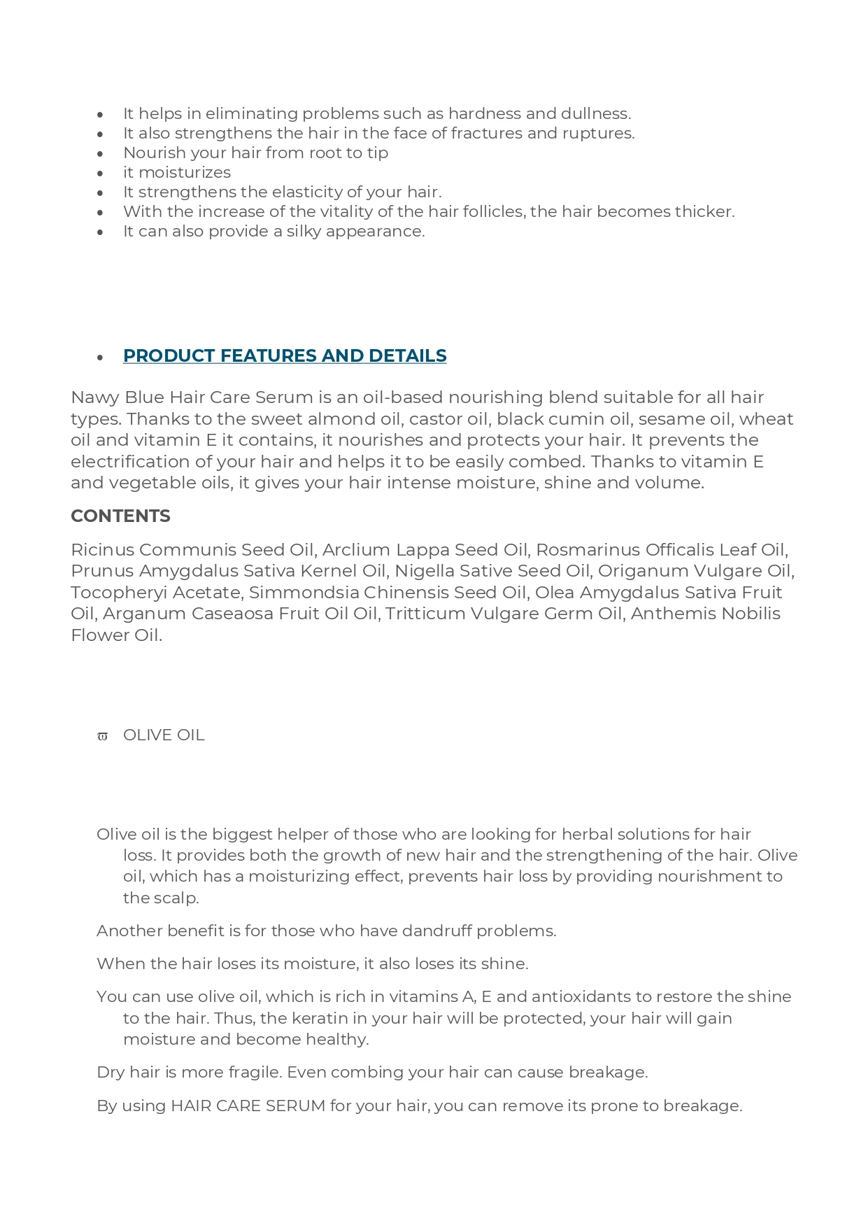 professional Blue Hair Care Serum 50 ml Organic  Hair Treatment with vitamin E , CASTOR OIL , Coconut oil