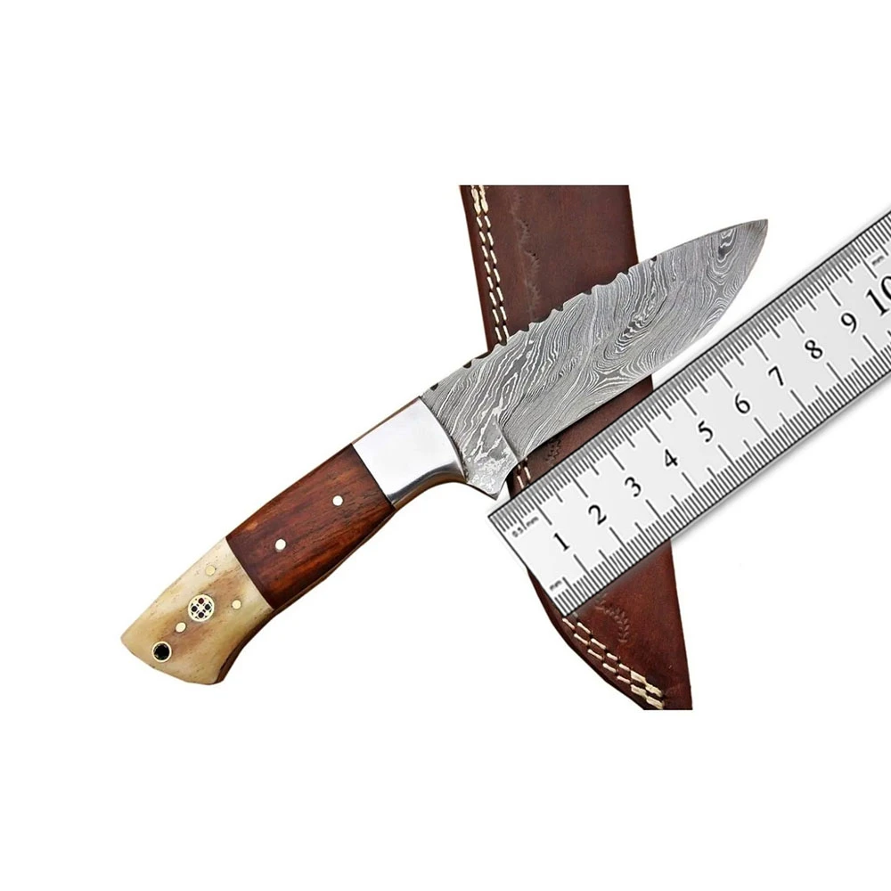 Damascus Hunting Knife for Camping OEM Serviced design Handmade Damascus Hunting Knife For Skinning Camp Outdoor Fixed Blade