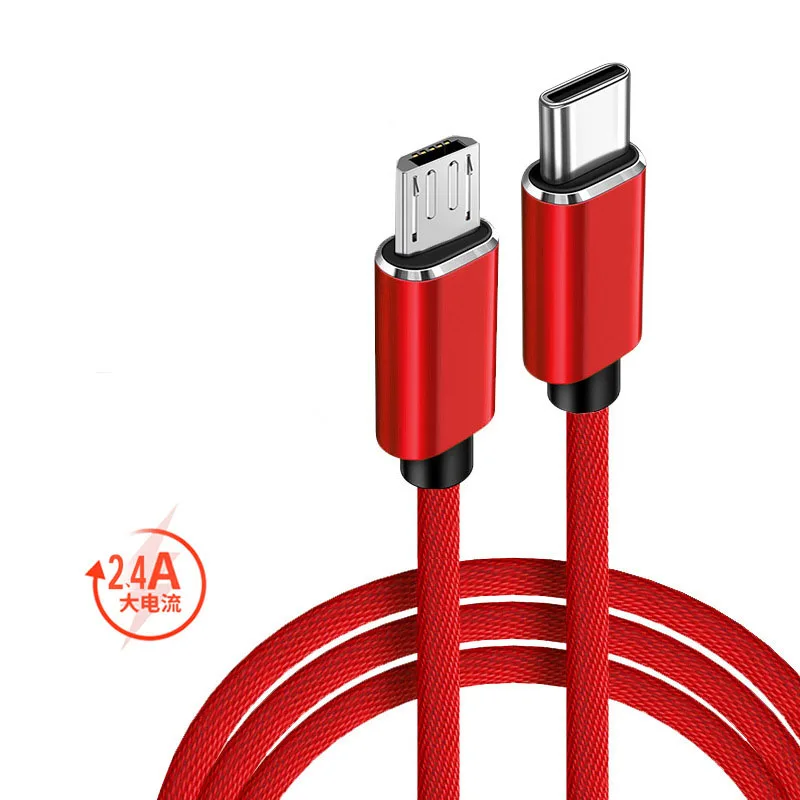 Micro to USB-C USB Cable OTG Braided Charger Data Sync Cord Charging Wire Adapter for PS4 Kindle Xbox Controller Android Phone