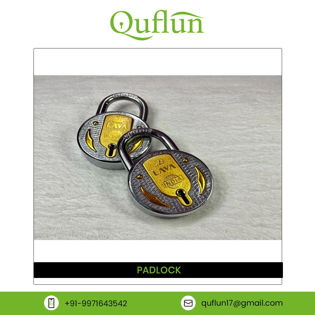 New Design High Quality Double Locking Brite SS Polish Padlock Golden Indian Supplier Selling Lava 67 Mm Doors Security Round