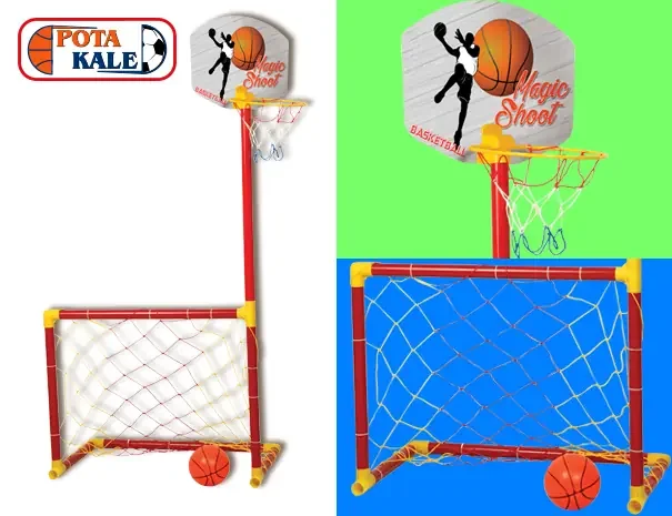 BASKET & GOAL 2 IN 1 Enjoy Toy Basketball Court Family Games Football & Basketball Stand Toys