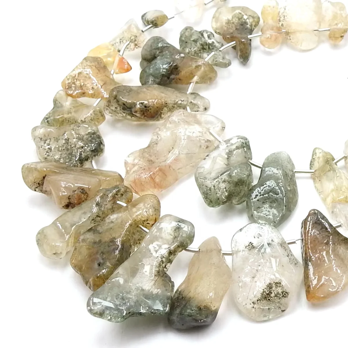 Rutile Quartz Natural Polished Rough Briolette