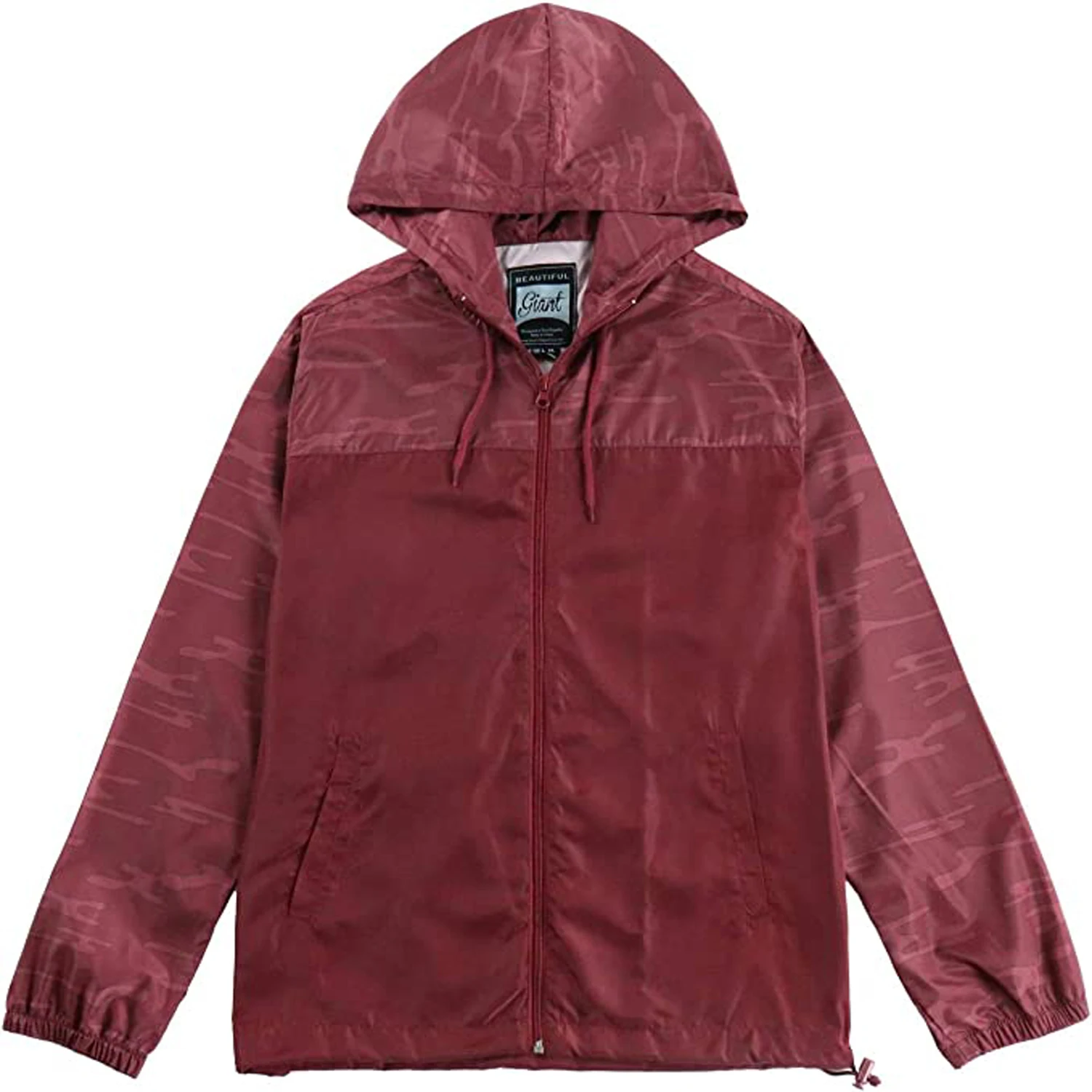 Good Zipper Pockets Hood Style Fashionable Full Blank Customized Logo Printed High Quality Windbreaker Jacket For Mens