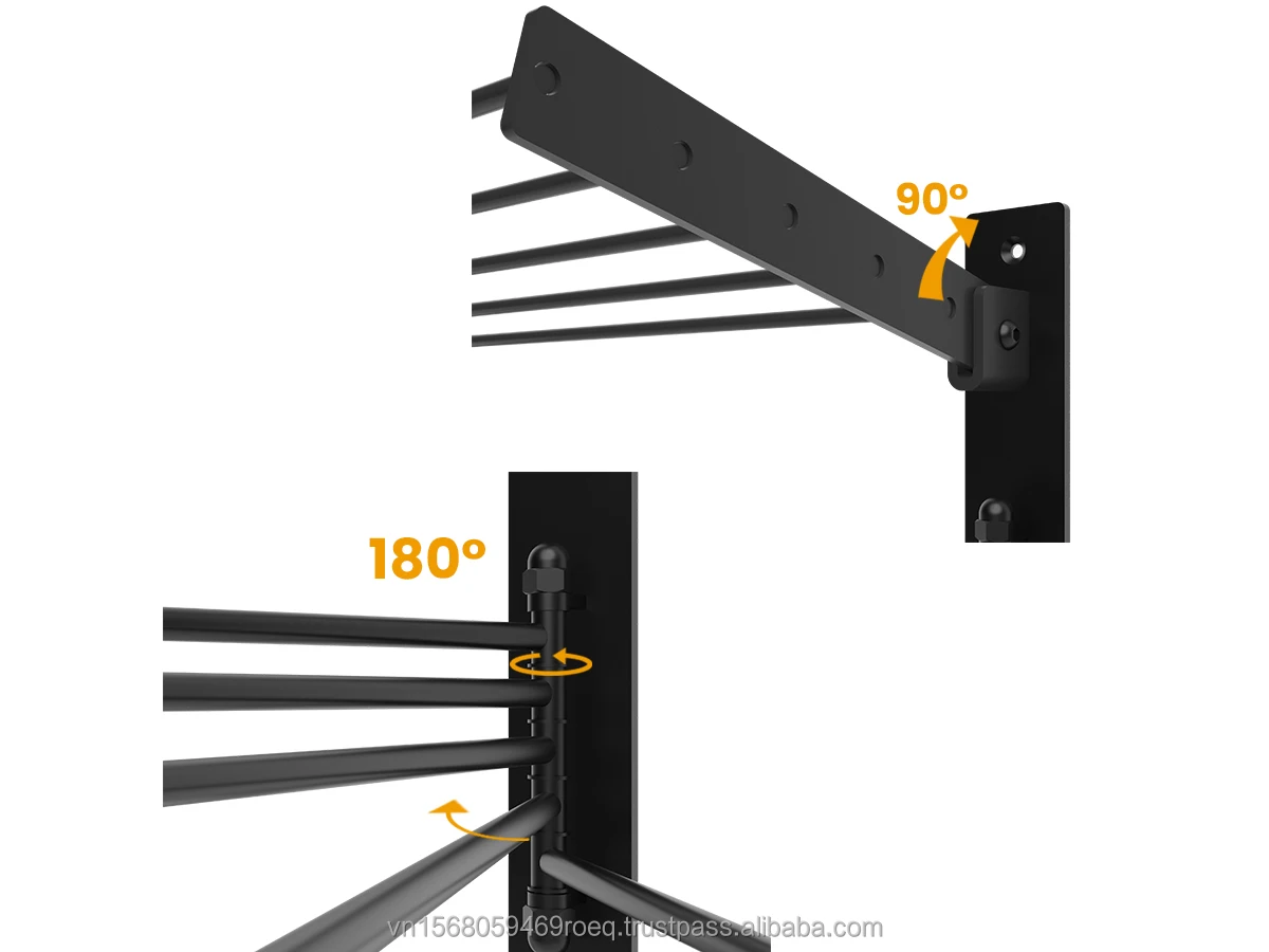 Metal Foldable Drying Rack Wall Mounted Clothes Hanger Retractable for Laundry Bathroom Towel Rack Storage Holders Space Saving