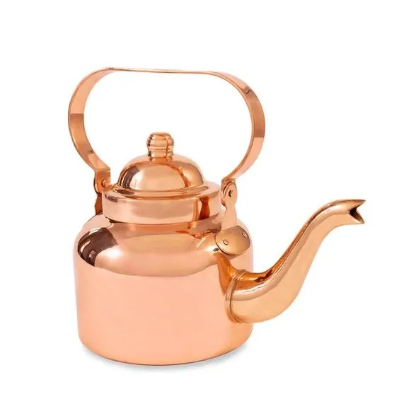 Trending Coffee Tea Serving Kettle Handmade Round Copper Tea Milk Kettle for Warming Tea Coffee Kettle