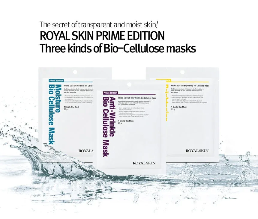 ROYAL SKIN PRIME EDITION Brightening Bio Cellulose Mask Korean Skin Care Products Facial Mask