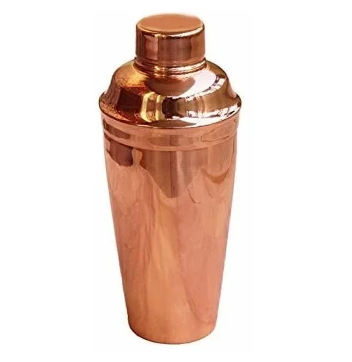 High Quality Copper Finished Steel Cocktail Shaker Metal Unique Design Handmade Drink Mixing Cocktail Shaker Set