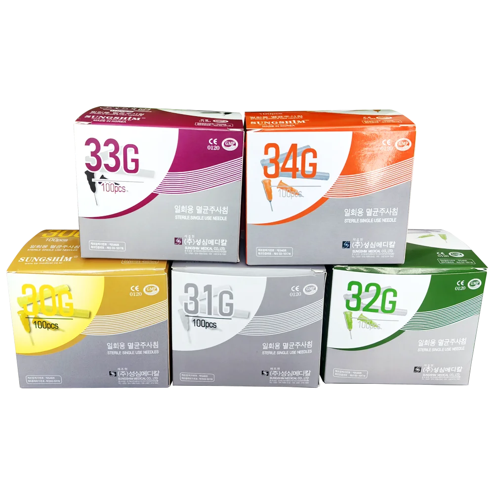 Korean CE Marked Wholesale Disposable Micro Needle Skin Booster Injection 30g 31g 32g 33g 34g Meso Needle