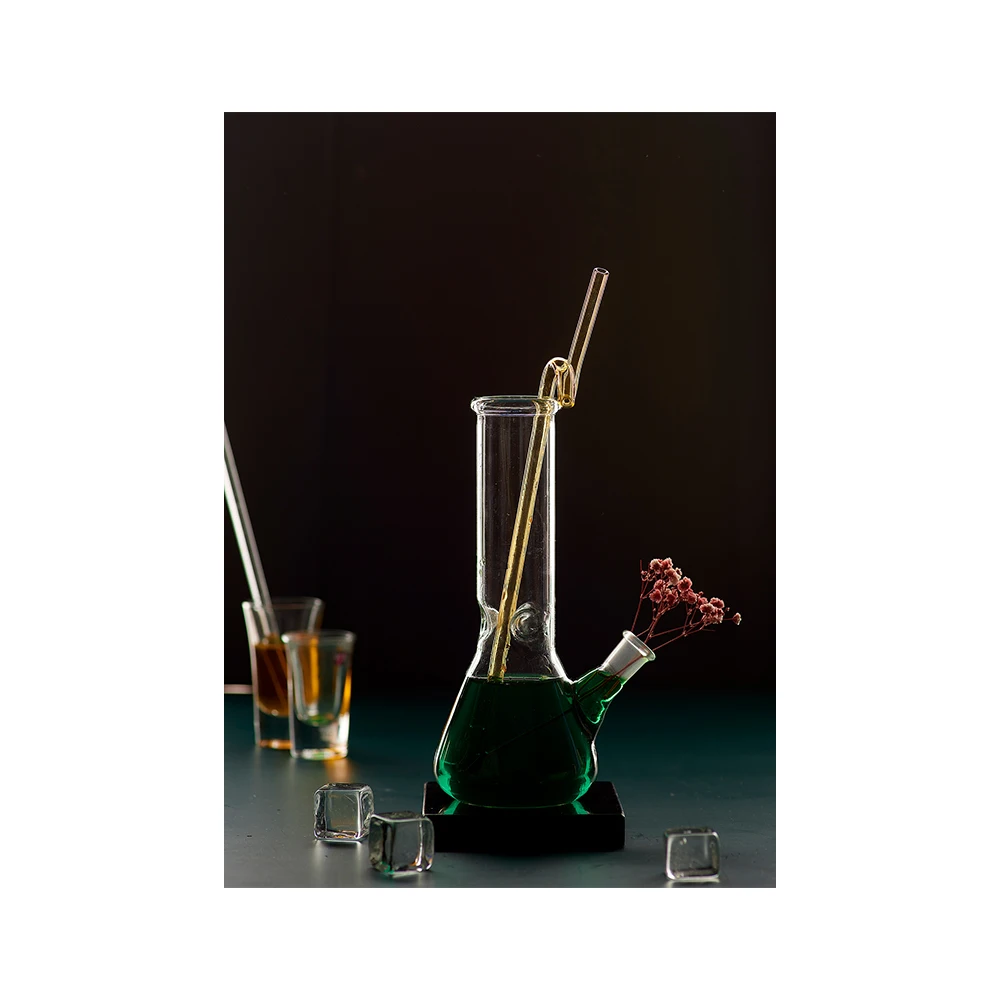 Best Quality New Design Glass Water Pipe Mocktail Glass Fancy Drinking Glassware for  Restaurant