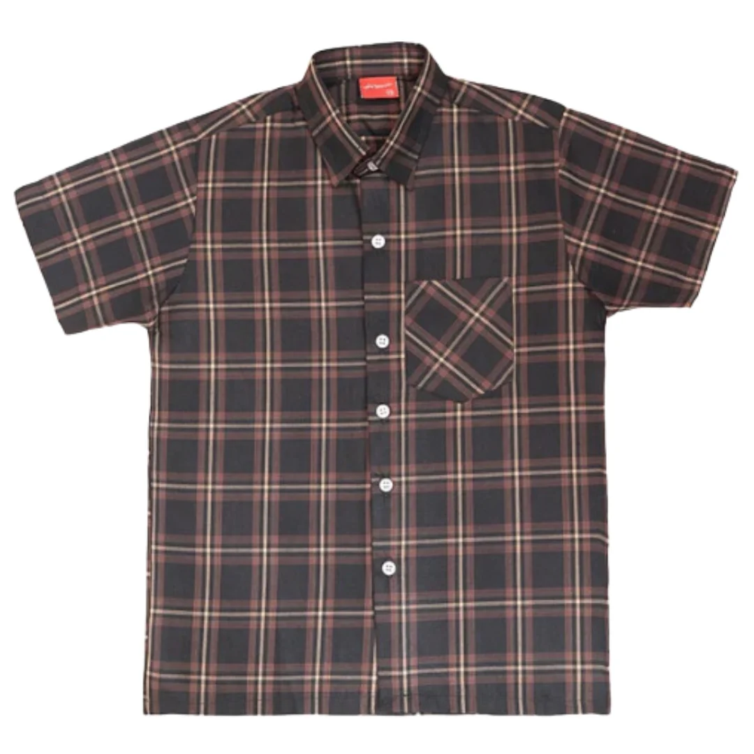 Premium Quality School Red Sun Check Boys Shirt from Indian Wholesale Exporter and Manufacturer
