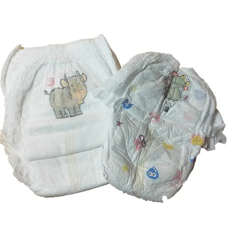 Wholesale XXL Printed Disposable Baby Diapers Cotton and Sap Pulp Pants Nappy Training Features for Bulk Quantity