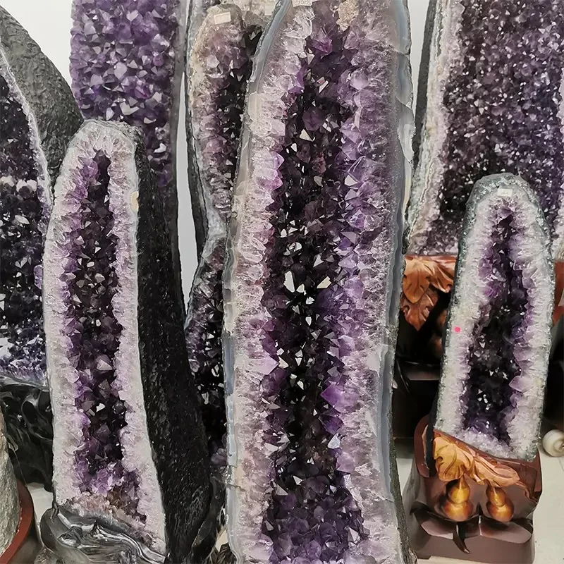 Reiki Crystal Crafts C Uruguay Amethyst cluster geode for FengShui and home decoration Healing Therapy
