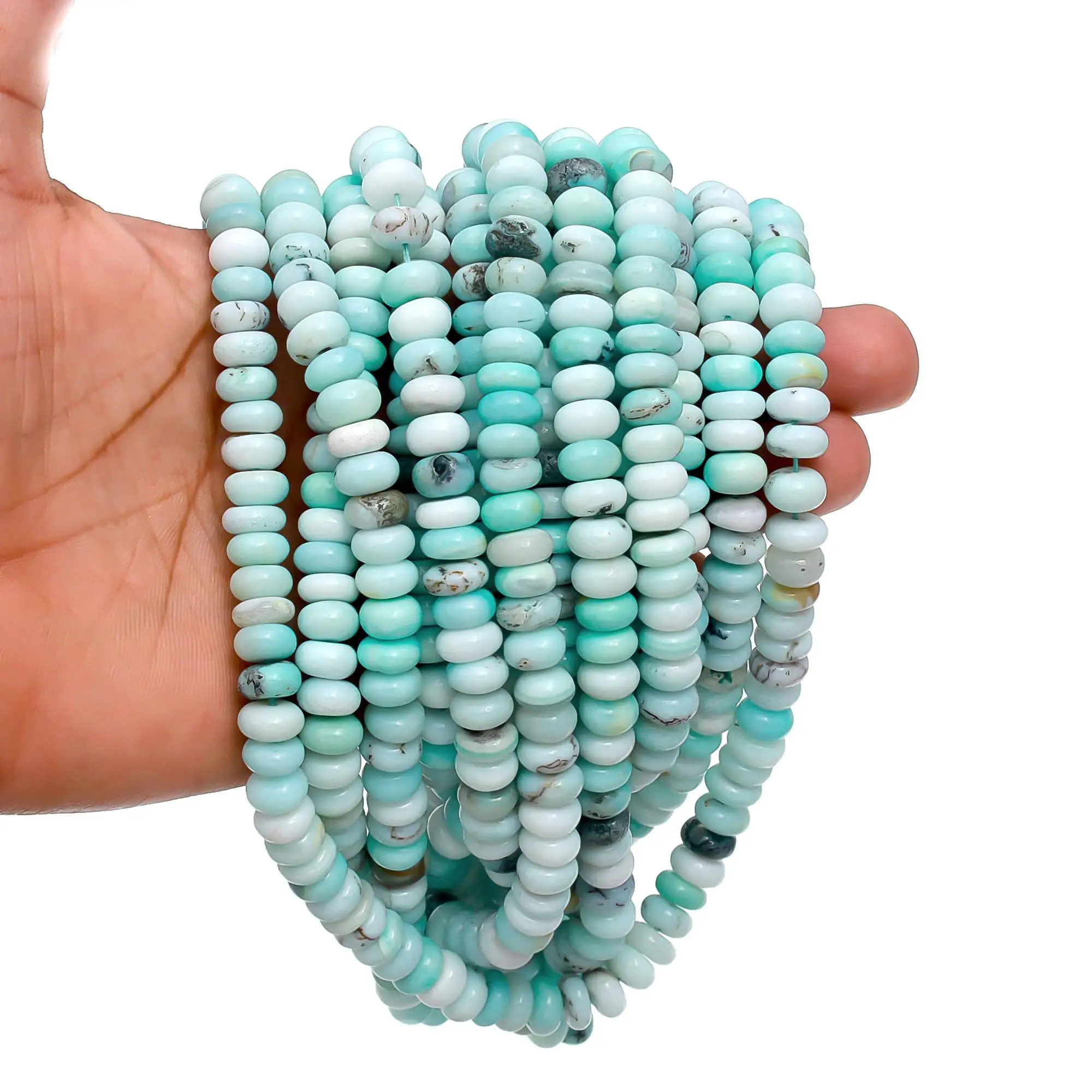 Best Seller 16-Inch Blue Peru Boulder Opal Gemstone Beads Necklace High Quality Stone Craft for Bracelet Making