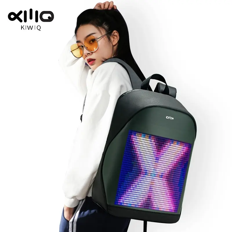 Display travel 17 inch Laptop Backpack DIY Smart Backpack USB charging port digital bags led screen backpack with led screen