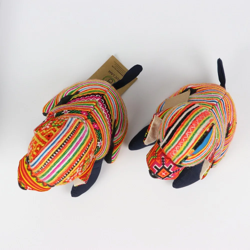 L11 x H17 Toys & Hobbies Unisex Handmade Brocade Of Mong Sapa Ethnic Puppy- Size S Stuffed Animal Toys