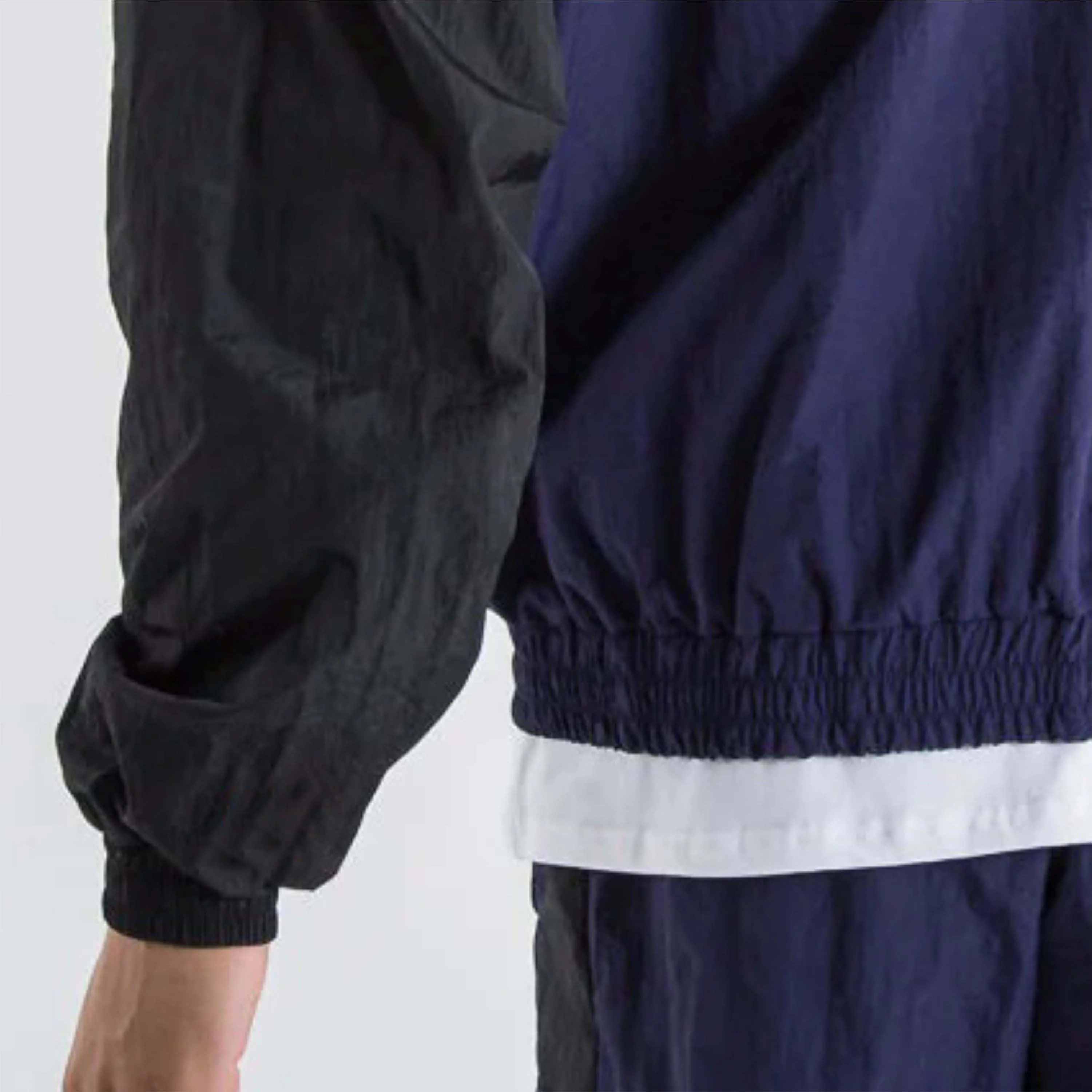 Fashion Windbreaker Track Jacket for Men - Custom Colorblock with Elasticated Trims, 100% Nylon