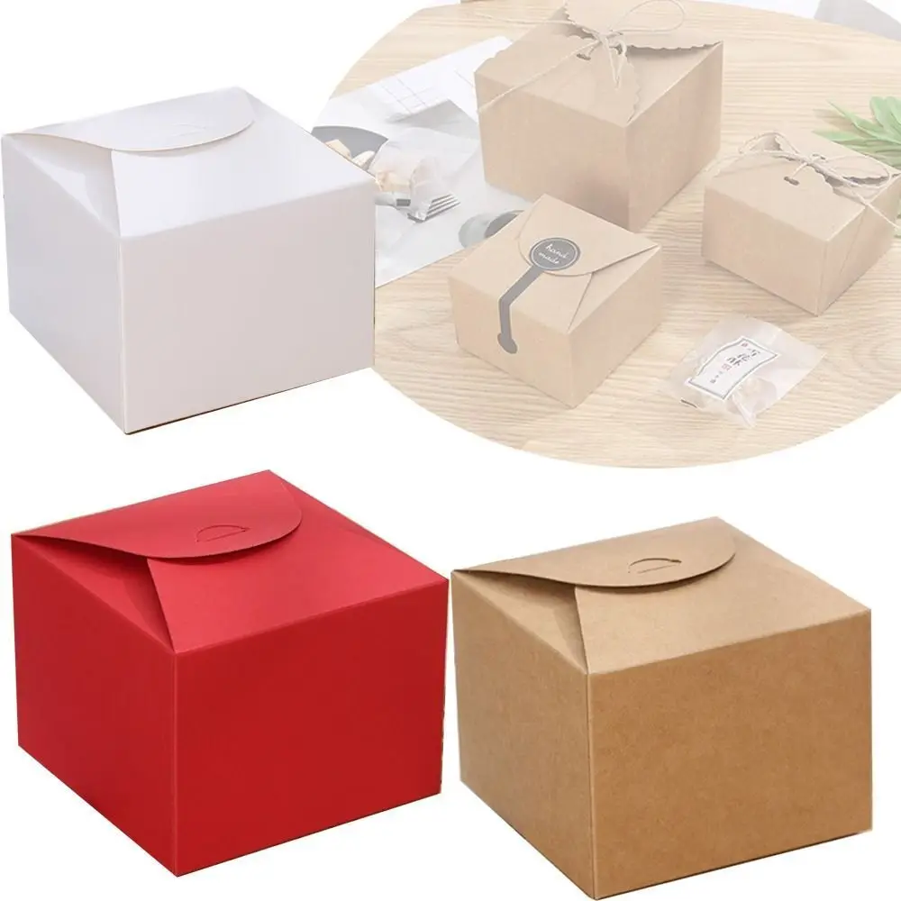 TRIHO TRb-1166 Kraft Paper Gift Package Square Packaging Tags for Candies and Crafts Matte Finish Embossed Cardboard Material