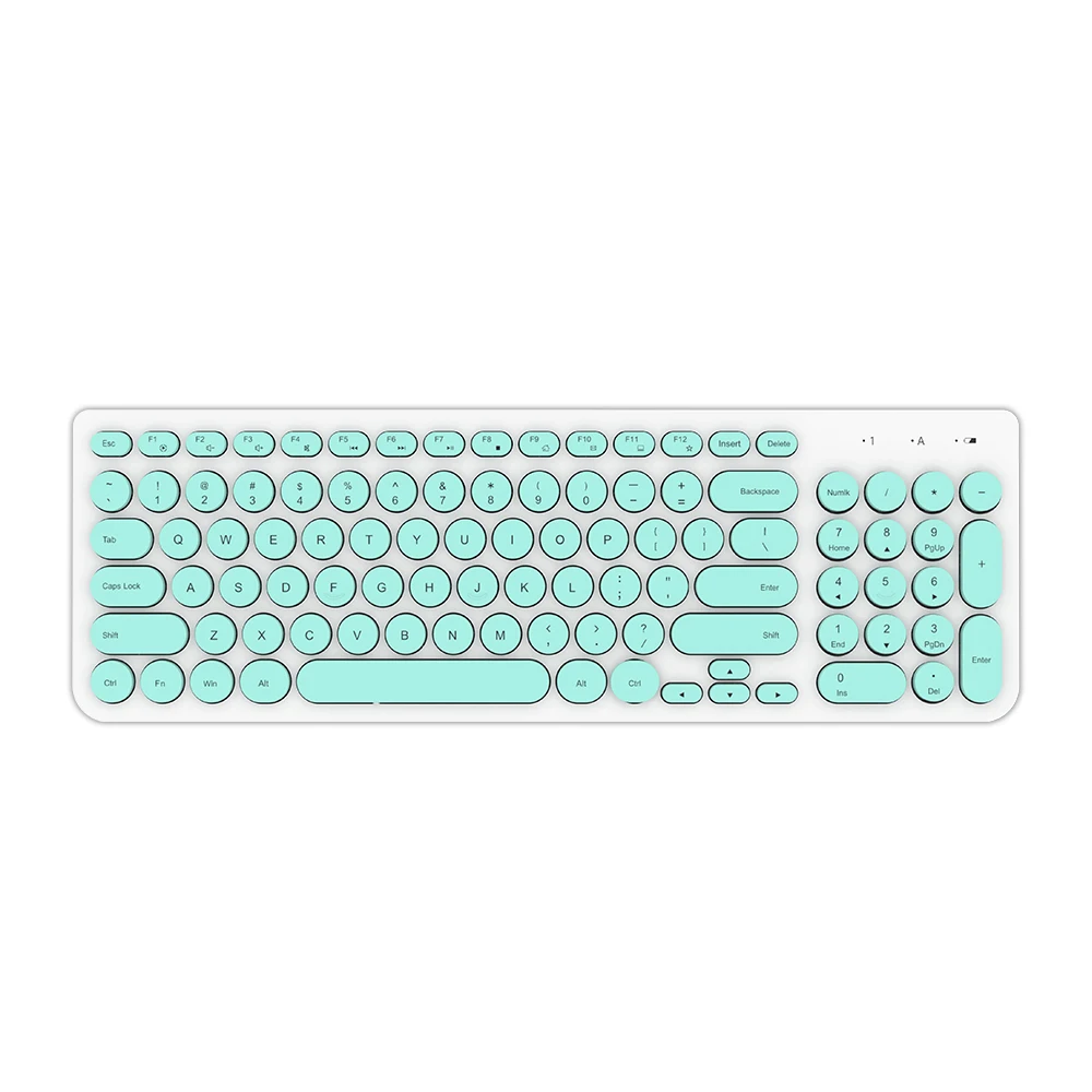 Bluetooth Wireless Keyboard Computer 2.4G Keyboard Sunken Circular Keycap Structure Design Compact Two-zone Fast Design