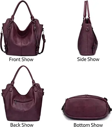 Tote Bag for Women PU Leather Shoulder Bags Fashion Hobo Bags Large Purse and Handbags with Adjustable Shoulder Strap