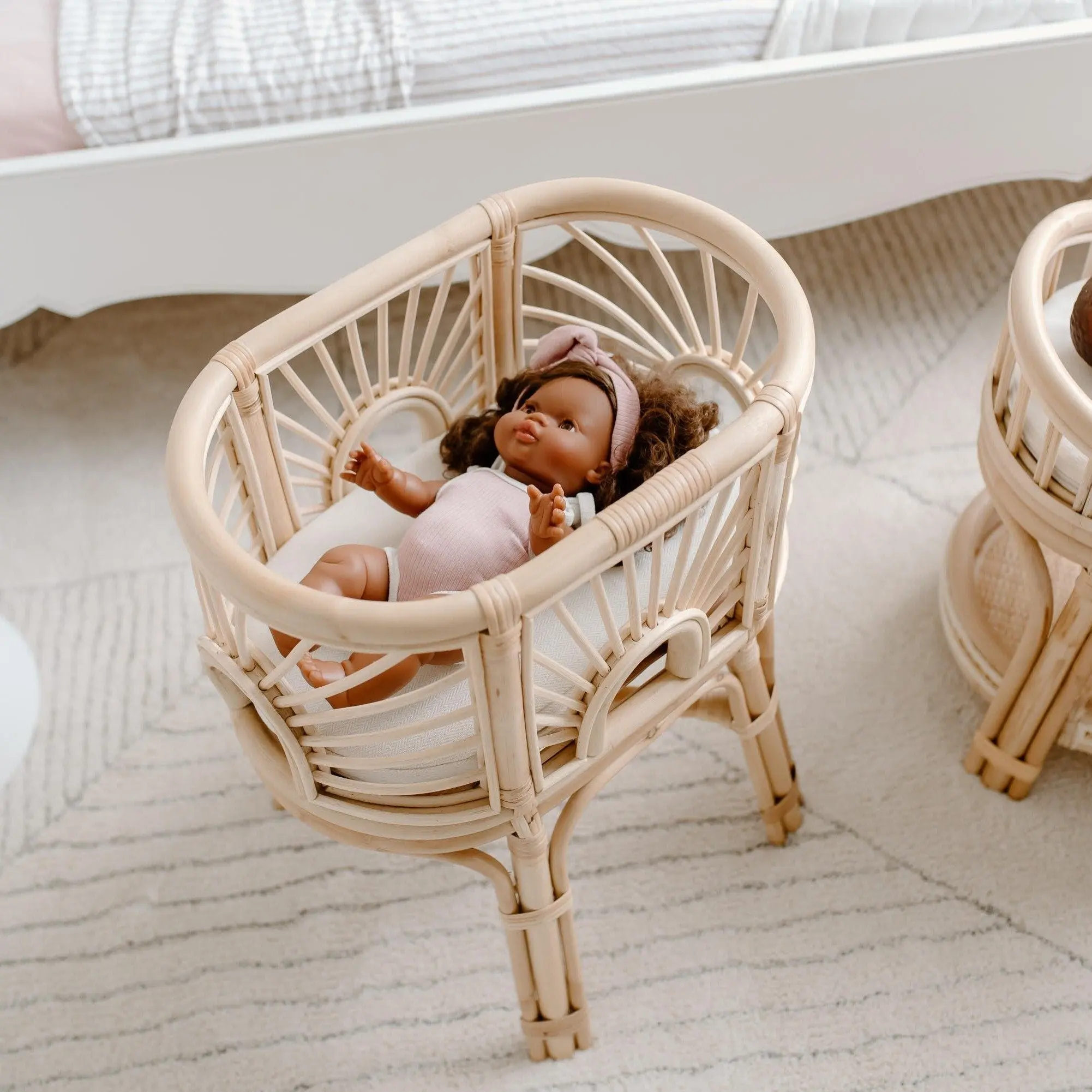 Детские ролевые игрушки, набор миниатюрных детских кукол, колыбель, кроватка ручной работы, ротанговая кукла, мебель для детской куклы
