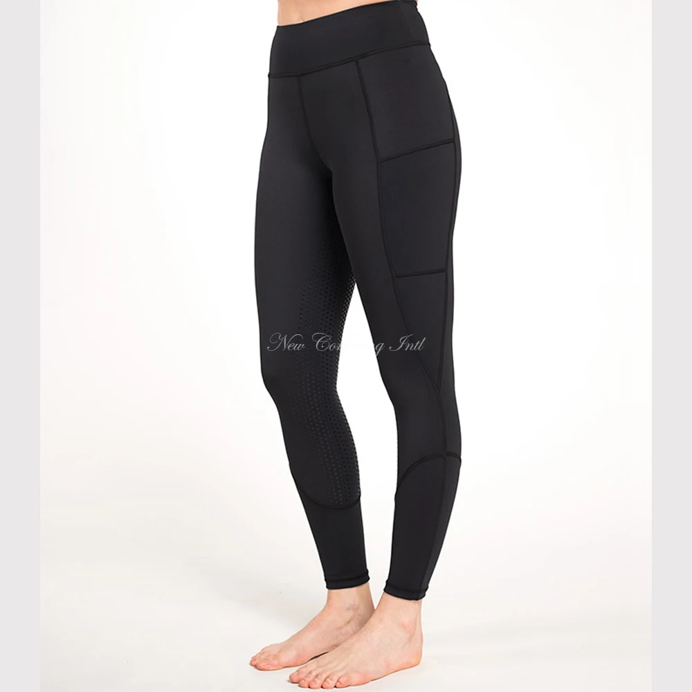 Personalized Printing Embroidery Quick-Drying Premium 4 Stretch Silicone Riding Breeches Leggings Ladies OEM Equestrian Attire