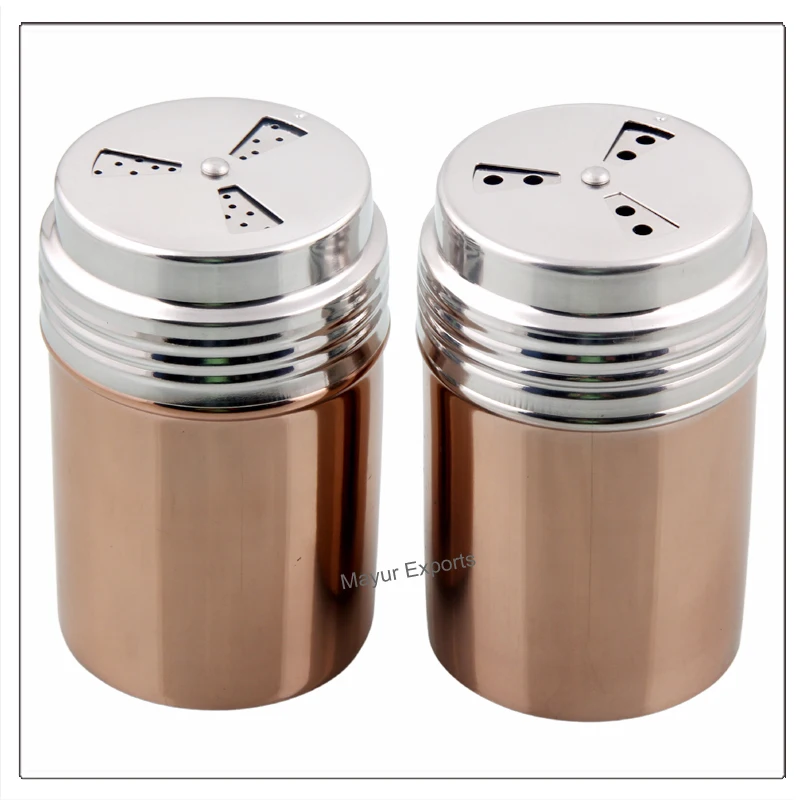 Stainless Steel Salt Pepper Sugar Powder Shaker Multi Herb Spice Shaker with adjustable holes